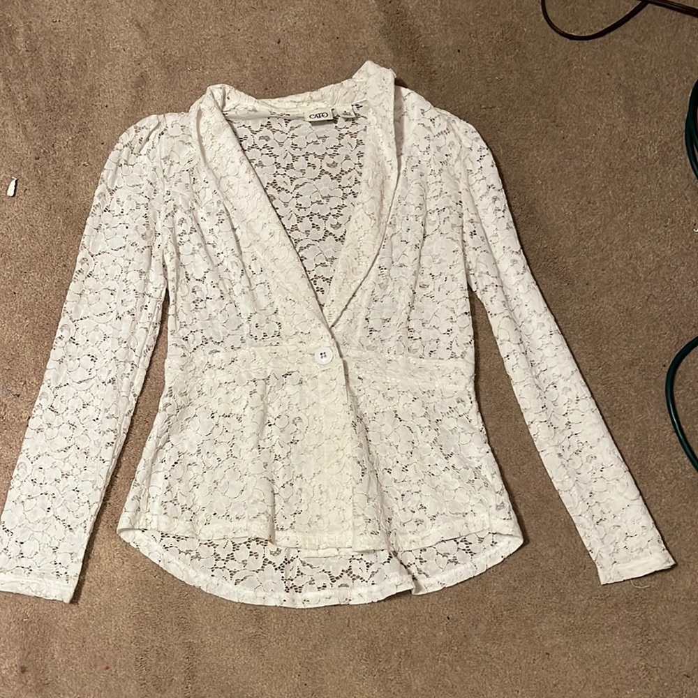 Lace Blazer, womens M, Cato